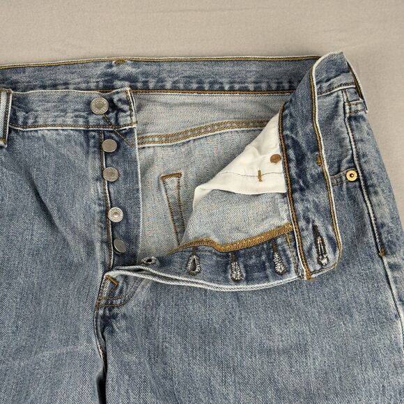 Levi's 501xx Jeans Mens 36x29 Straight Leg Button Fly Blue Denim Light Wash - Picture 9 of 16